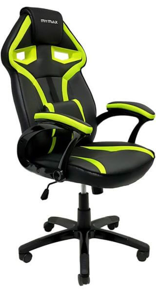 Cadeira Mymax MX1 Giratória Preto e Verde