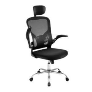 Cadeira Ergonomica Eurynom preta com apoio para cabeça